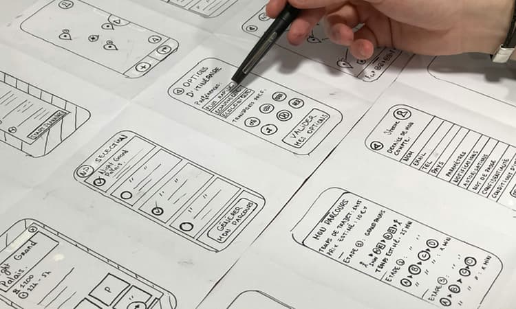 UI/UX design wireframe planning