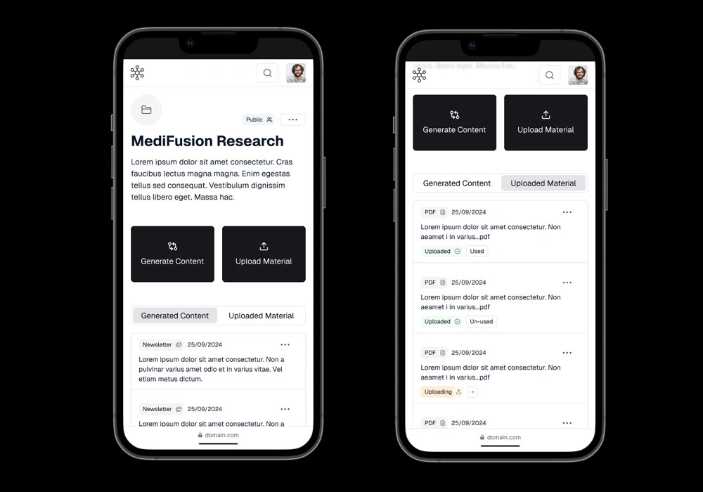 Mobile UI design for web apps