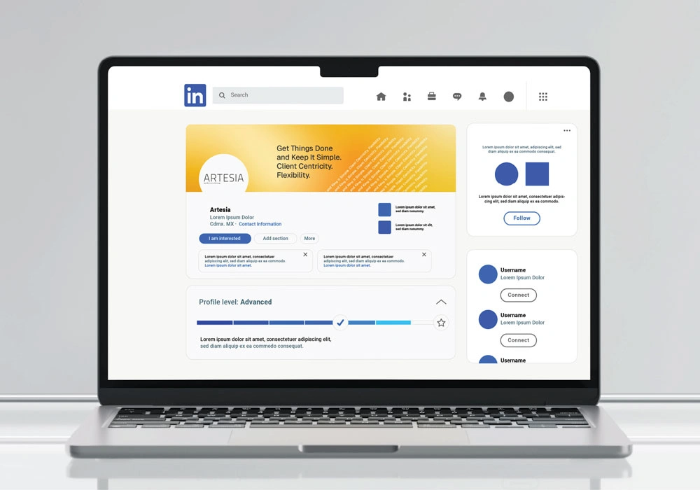 LinkedIn profile UI design