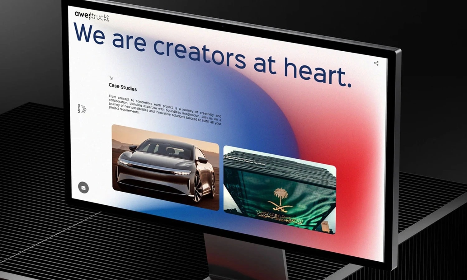 Creative website design display