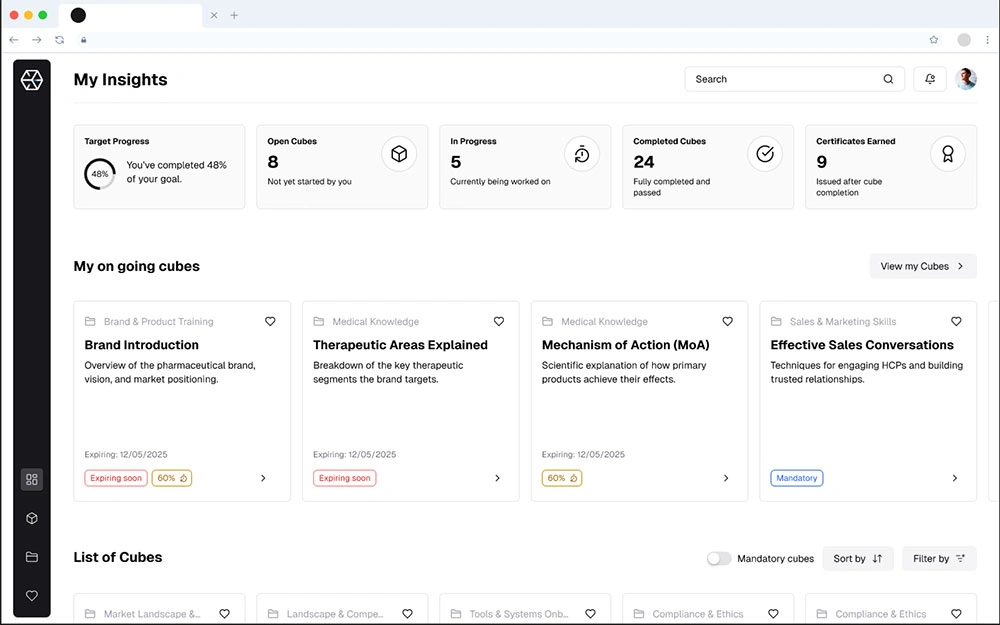Dashboard UI for web applications