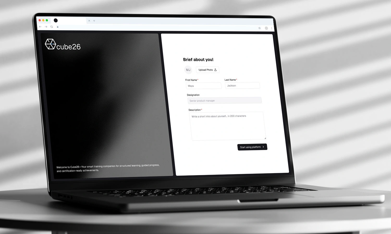 Custom web application interface