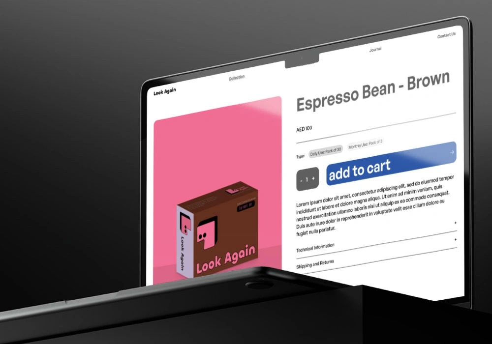 E-commerce product page design