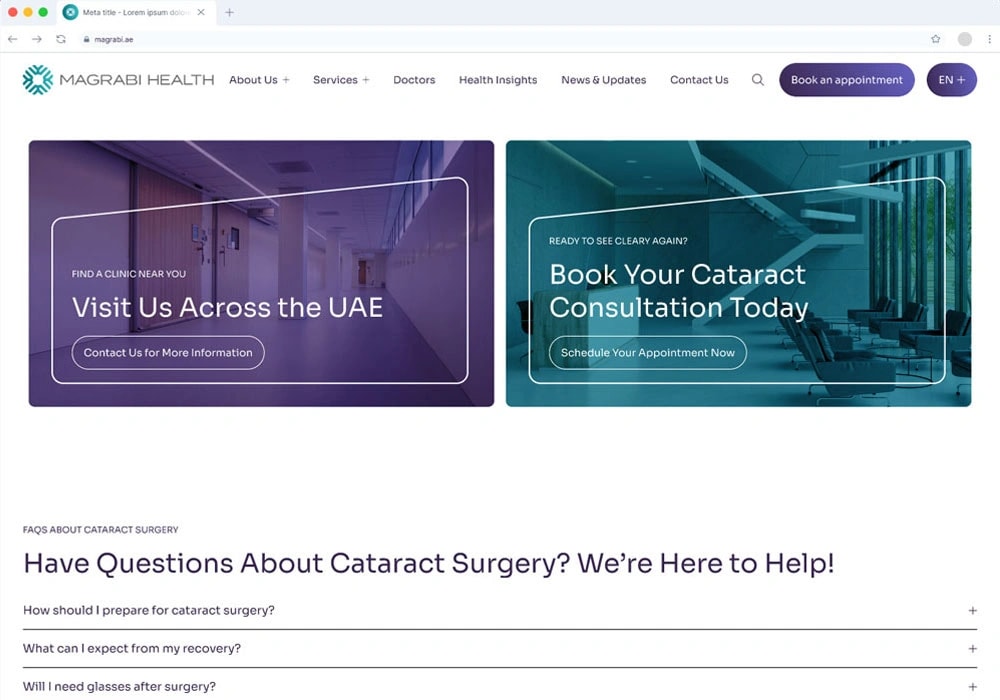 Responsive healthcare website design