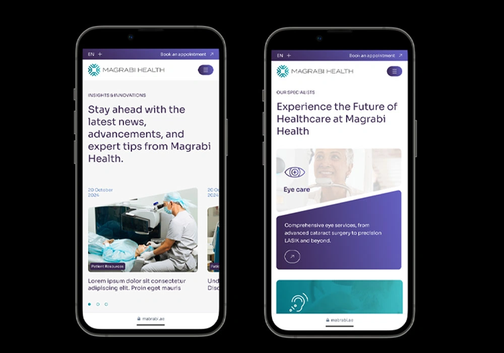 Mobile healthcare website design