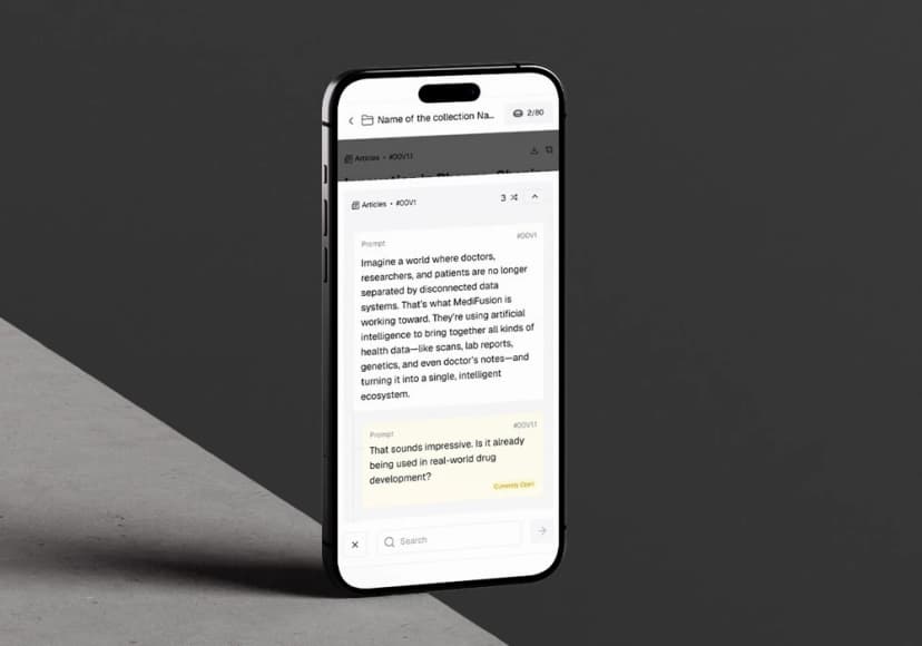 AI product design interface AI product design showcase